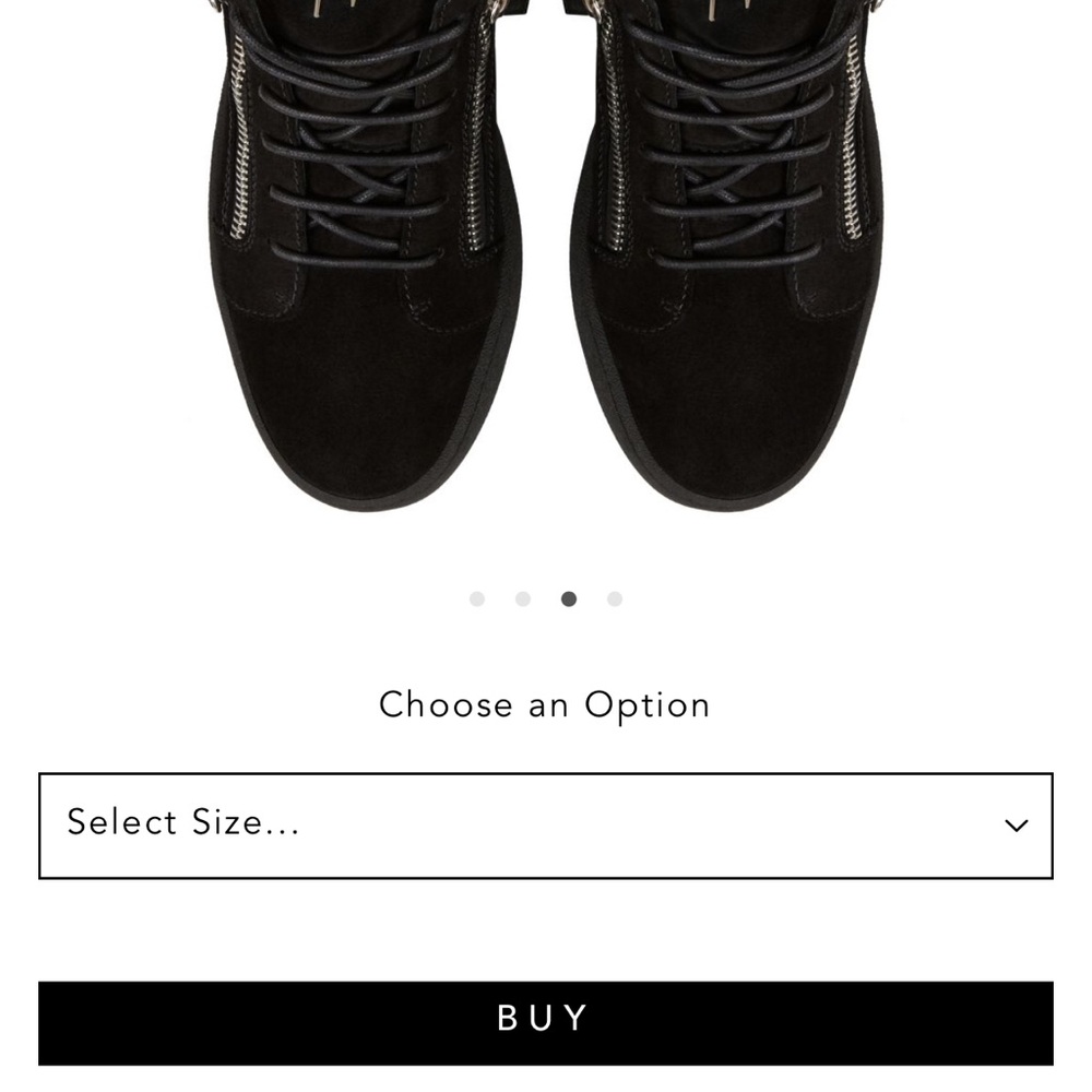 Giuseppe Zanotti Black Suede High-Top Sneakers with Silver Zippers - Picture 9 of 9